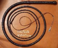 Kangaroo Hide bullwhip with double plated belly